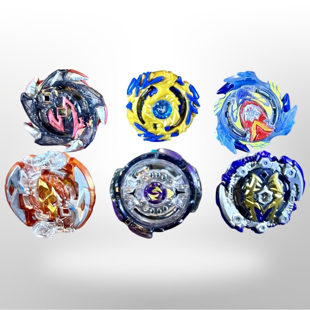 Assorted Lot Of 6 Pre-Owned Hasbro Beyblades